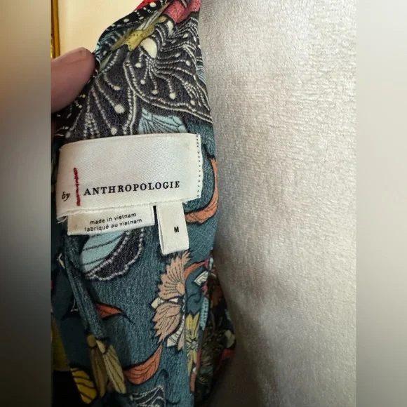 Anthropologie Geneva Halter Wide Leg Floral Jumpsuit Romper Keyhole Feminine - Picture 14 of 14